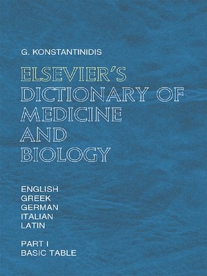cover image of Elsevier's Dictionary of Medicine and Biology